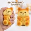 4pcs Kawaii Bear & Capybara Slow Rising Squishy Toys - 3 Styles Soft Bread Toys Stress Relief Fidgets for Adults, Cute Desk Decor & Gift Idea view 2