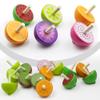 Zaleny 48 Pcs Fruit Spinning Tops Fun Wooden Spin Tops for Kids Toddlers Gyroscope Wood Spinner Educational Toys Class Prizes view 2