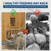 27" Carbon Steel Wall-Mounted Hay Feeder Rack 16-Gallon Large Capacity Hay Holder for Rabbits, Guinea Pigs, Goats, Horses & Livestock Indoor & Outdoor Farm Tool Professional Garden Hand Tool Set view 4