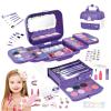 72-Piece Pink Makeup Set , Washable Makeup Set with Mirror, Children's Pretend Play Game,Child Play Makeups Toys , Age 3-12 Year Old Children view 1