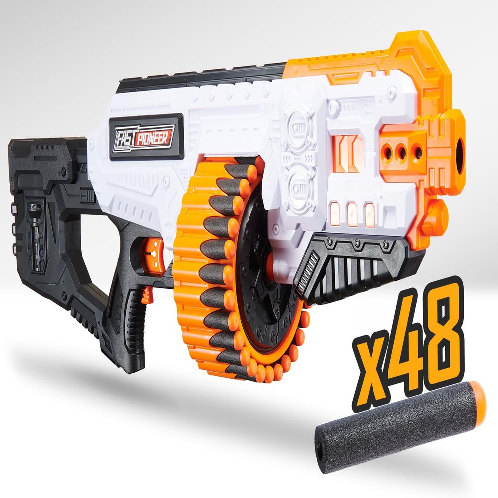 Electric Automatic Toy with Scope Fast Machine Electric Dart Blaster with 48 Foam Darts, Rotating Drum for 14+ / Adults 18+