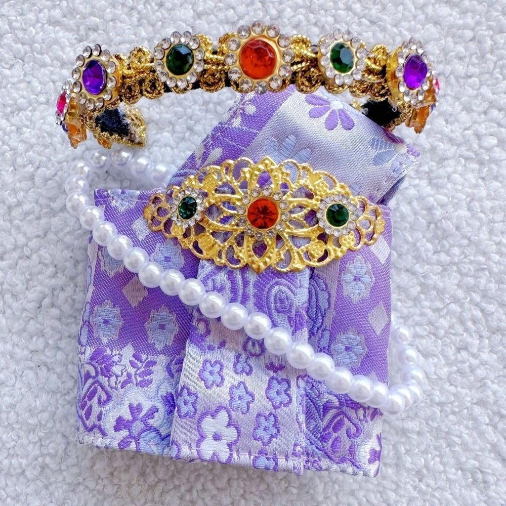 Suitable for 10-20cm Trend Dolls, Different Ethnic Styles Doll Clothes (Without Dolls) (17cm Light Elegant Purple Thai Clothing)