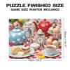 Baking Tea Time 1000 Piece Jigsaw Puzzle for Adults, 29.5x19.7 Inch High Tea Party Pastry Dessert Art, Challenging Interlocking Pieces, Home Decor, Relaxation Gift, Stress Relief Activity view 2