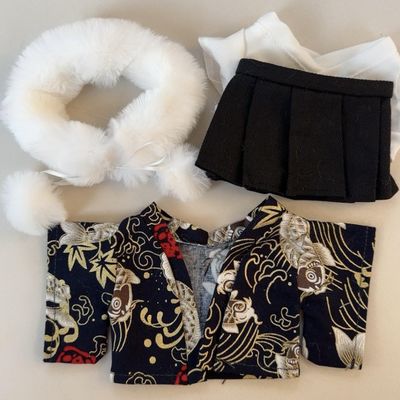 Suitable for 10-20cm Trend Dolls, Different Ethnic Styles Doll Clothes (Without Dolls) (20cm (Male) Black carp Kimono)
