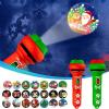 Christmas Flashlight Projector for Kids Ages 3+, Early and Stocking Stuffers for Boys Girls, 3 Discs 24 Images, Interactive Educational Projector Torch, Xmas Kids Flashlight Night Light Projectors Red view 2