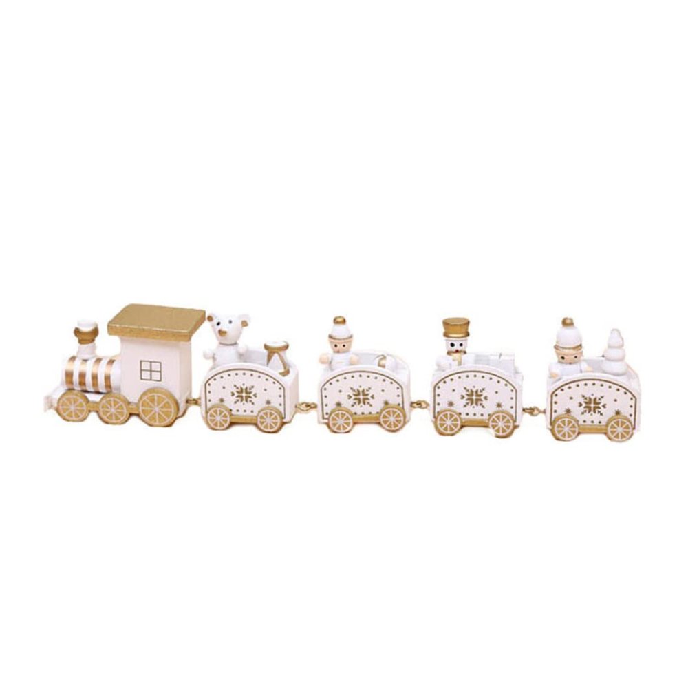 Christmas Train Ornaments Wooden Mini Christmas Train Toys Festival Decor for Kids Style6 Decor