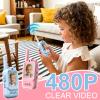 Video Walkie Talkies for Kids, 2 Pack Rechargeable Walkie Talkies with Screen,Long Range 2 Way Radio with 4 Voice Effects, Outdoor Adventure Camping Hiking, Birthday with Pink Blue Design view 4