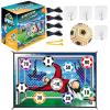 Apujent Soccer Ball Game Set for Kids Football Accuracy Exercise, Toss Soccer Goal Game, Kick Training Kit with Ball, Foldable Flannel Sheet Ground Stakes Hooks for Boys Girls 3+ Birthday view 1
