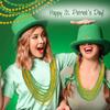 100 PCS St. Patricks Day Necklaces, Green Gold Mardi Gras Christmas Bead Necklaces, 31.5" St. Patrick's Day Green Beads St. Patricks Day Accessories for Mardi Gras, St. Patricks Day Party Favors view 2