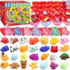 28 Pack Valentines Day Gifts for Kids, Animal Mochi Squishies Filled Heart-Shape Box and Greeting Cards Kawaii Squishies Stress Relief Fidget Toys for Classroom Exchange Gifts Party Favors Prizes view 1