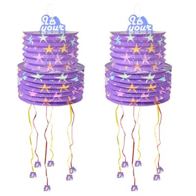 Bloepum 2X Kids Party Pinata Toy Gift Girls Happy Birthday Party Decoration Supplies Filled Confetti Surprise