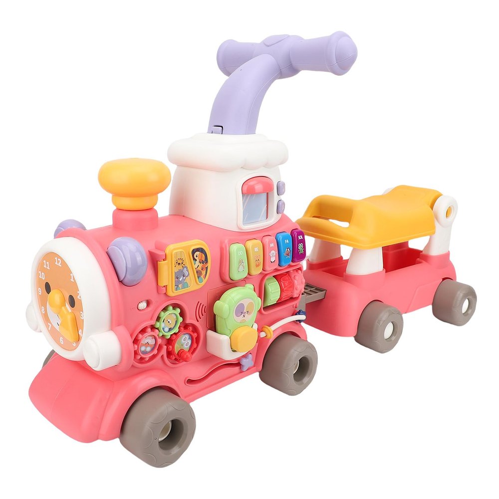 Gonetre Baby Walker Toy Push & Pull Toys Multifunctional Fun Spray Learning Walker Push Ride On Toy for Toddlers Early Education ABS Plastic 26.97x8.58x16.54in
