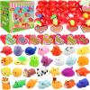 28 Pack Valentines Mochi Squishies Toys and Valentine Cards for Kids, Animal Mochi Squishies Filled Hearts and Valentine Greeting Cards Kawaii Stress Relief Toys Classroom Exchange Party Favors Prizes view 1