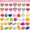 28 Pack Valentines Mochi Squishies Toys and Valentine Cards for Kids, Animal Mochi Squishies Filled Hearts and Valentine Greeting Cards Kawaii Stress Relief Toys Classroom Exchange Party Favors Prizes view 2
