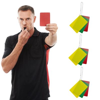 3set Football Warning Ejection Delay Cards Soccer Referee Penalty Cards Referee Accessories for Coaches Players Enduring