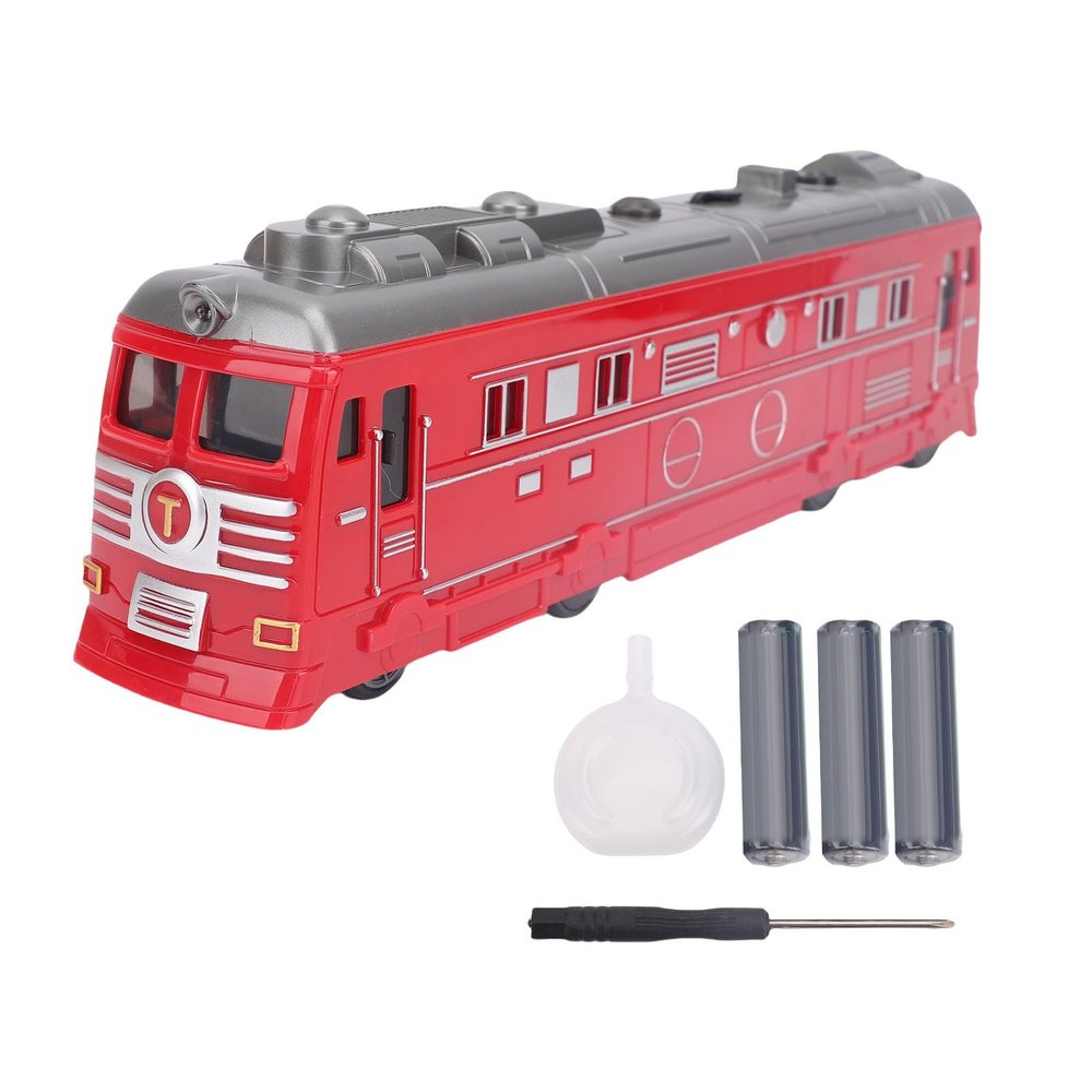Gonetre Toy Trains Electric Toy Set Vintage Inspired Kids Steam with Spray Feature Educational Learning for Toddlers Kids Christmas Birthday Boys Girls 33.5 x 6 x 9cm (Red)