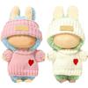 SHUOXUKE 2 Sets for Clothes 17cm/15cm Outfits (4 Pieces) Accessories Handcrafted Crochet Doll Clothes for Fashion Designer Ropa Collection with Hats & Sweater (Pink&White) view 1