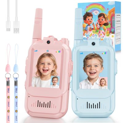 Video Walkie Talkies for Kids Toys,Handheld 2 Pack Rechargeable Video Intercom Kids Walkies Talkies, Indoor Outdoor Toys for Family Games,Outside,Camping,Travel Birthday for Boys and Girls Ages 3-12