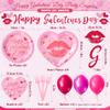 109PCS Happy Galentine's Day Party Supplies,Pink Love Heart Disposable Paper Plates Napkins Cups Forks Dinnerware for 24 Guest,Galentines Banner Balloons for Valentine's Day Anniversary Decorations view 2