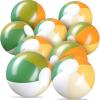 Realspring 12 Pcs Pastel Inflatable Beach Balls Kids Bulk Stripe Jumbo Big Beach Balls Pool Floating Toy for Adult Water Game Baby Shower Birthday Summer Swimming Party (Orange and Green,18 Inch) view 1
