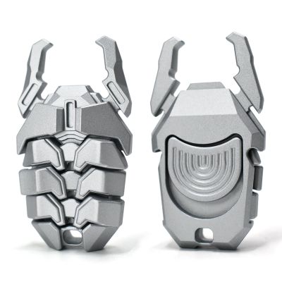MQEDC Beetle Fidget Toys Adults, Metal Fidget Toys Fidget Clicker, Creative Beer Bottle Opener, Office Executive Desk Toy for Stress Relief, Anxiety & ADHD, Focus Tool for Men & Women (Silver)