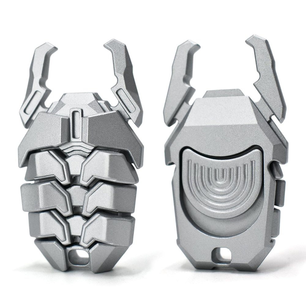MQEDC Beetle Fidget Toys Adults, Metal Fidget Toys Fidget Clicker, Creative Beer Bottle Opener, Office Executive Desk Toy for Stress Relief, Anxiety & ADHD, Focus Tool for Men & Women (Silver)