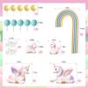 17Pcs Rainbow Unicorn Cake Toppers Unicorn Birthday Cake Decorations for Unicorn Party Favors view 2
