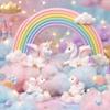 17Pcs Rainbow Unicorn Cake Toppers Unicorn Birthday Cake Decorations for Unicorn Party Favors view 3