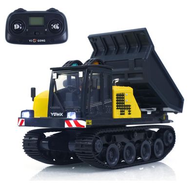 TOUCAN RC HOBBY 1/50 T14R Panther RTR Electric RC Crawler Dump Truck Construction Vehicle Tracked Tipper Finished Model Lights Sounds Unit for Adult