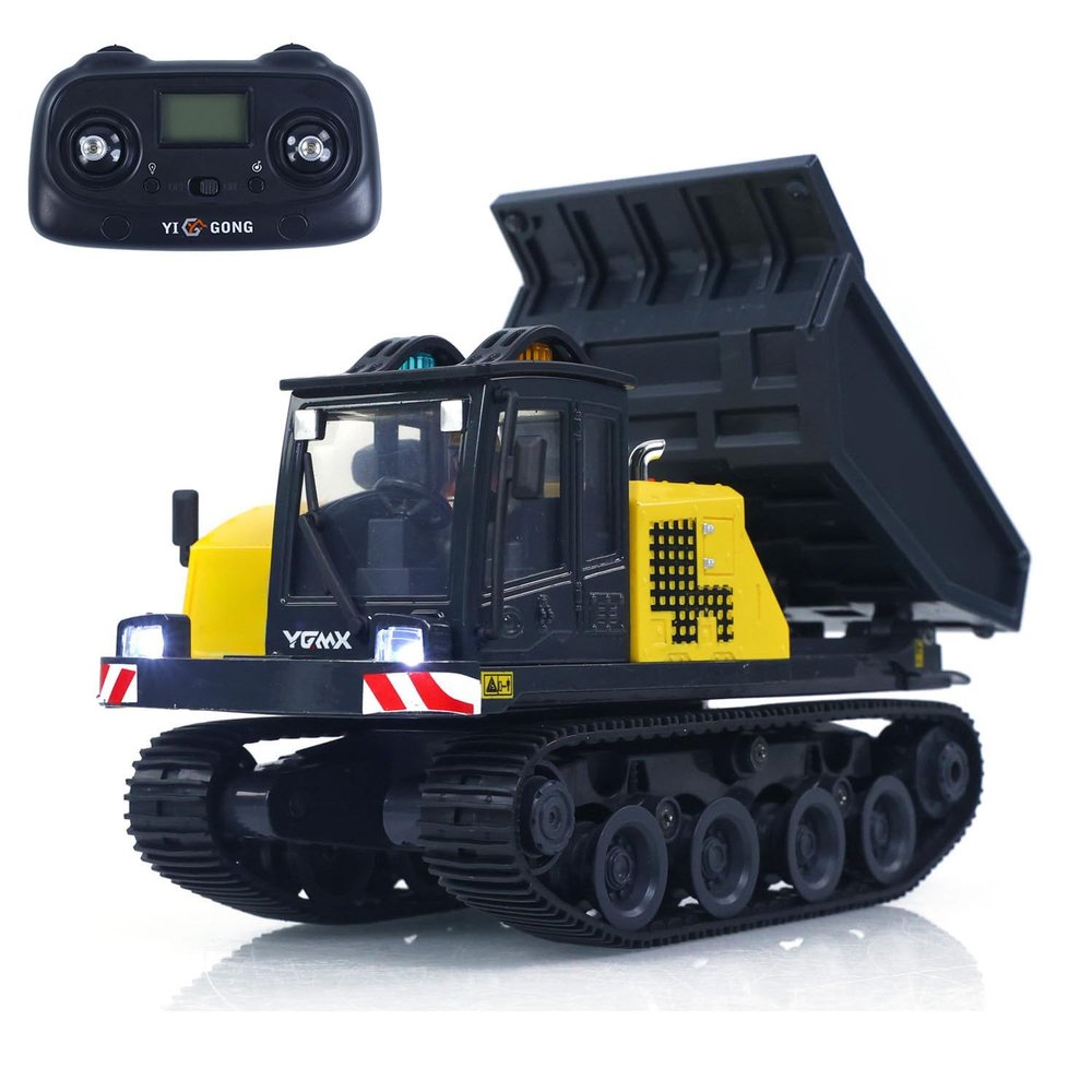 TOUCAN RC HOBBY 1/50 T14R Panther RTR Electric RC Crawler Dump Truck Construction Vehicle Tracked Tipper Finished Model Lights Sounds Unit for Adult