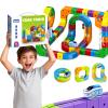Electric Train Set for Kids, 81PCS Build 3D Racing Track Set with Electric Train, Traffic Signs, STEM Race Track Car Toy Suit for Kids, 3 4 5 6 7 8 Years Old Boys & Girls Birthday view 1