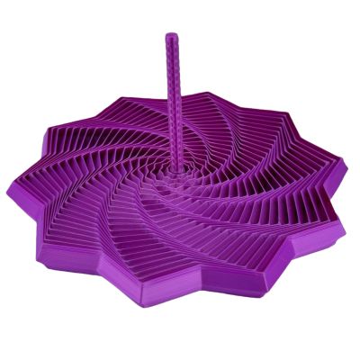 3D Printed Expanded Sensory Fidget Star,New Stress Relief Sensory Whirling Spiral with Handle, Honeycomb Adults Decompression Fractal Fidget Hexagon for Office Desktop (Purple)