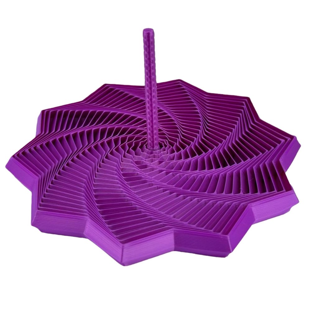3D Printed Expanded Sensory Fidget Star,New Stress Relief Sensory Whirling Spiral with Handle, Honeycomb Adults Decompression Fractal Fidget Hexagon for Office Desktop (Purple)