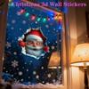 Christmas Creative Wall Stickers, Christma 3D Santa Wall Sticker Removable, Creating Breaking Through Wall Design,Reindeer Cartoon Funny Christmas Wall Stickers Living Room Dcor (4PCS-D) view 2