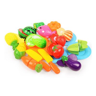 Children's Food Cutting Toys Pretend Play Food Toys 20pcs/Set Free Fruits GiftChildren's Cutting