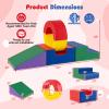 HONEY JOY Toddler Climbing Toys Indoor, 5-Piece Modular Climbing Foam Block Activity Play Structure, Gym Equipment for Child Development, Waterproof & Easy to Clean Climb and Crawl Playset, Colorful view 3