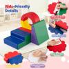 HONEY JOY Toddler Climbing Toys Indoor, 5-Piece Modular Climbing Foam Block Activity Play Structure, Gym Equipment for Child Development, Waterproof & Easy to Clean Climb and Crawl Playset, Colorful view 4
