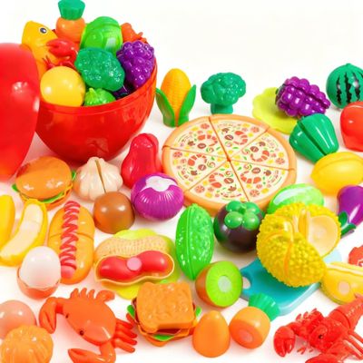 42PCS-Learning Toys Play Food Set forToddlers, Cutting Food for PreschoolActivities, Play Kitchen Accessories.Educational Toys, Color Sorting Set forBoys & Girls, Gifts for Christmas