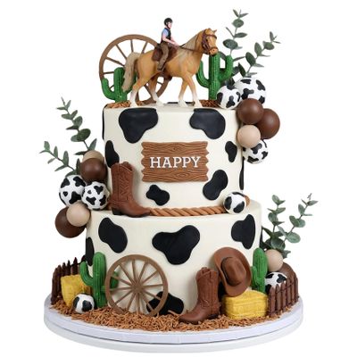 15Pcs Horse Cake Topper Horse Birthday Cake Decorations for Western Theme Party Supplies