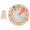 TOPINCN Teaching Clock, 3 Layer Wooden Teaching Clock 15x15cm with Stand, Educational Time Recognition Toy for Children Activity Toys view 1