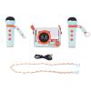 POENVFPO Portable Speaker with 2 Wireless Microphones Karaoke Machine for Girls Boys Home Party Outdoor Camping Travel Birthday Gifts (Orange) view 1