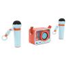 POENVFPO Portable Speaker with 2 Wireless Microphones Karaoke Machine for Girls Boys Home Party Outdoor Camping Travel Birthday Gifts (Orange) view 2