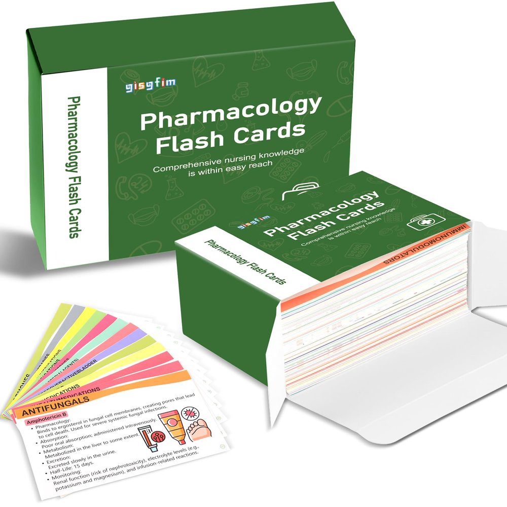 85Pcs Pharmacology Flashcards Pharmacology Medication Study Flash Cards Laminated Medications Double Sides Cards Gift for Nursing Medical Students Pharmacy Techs Exam Prep Supplies