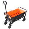 Mini Folding Wagon Garden Shopping Beach Cart (Black+Yellow) view 1