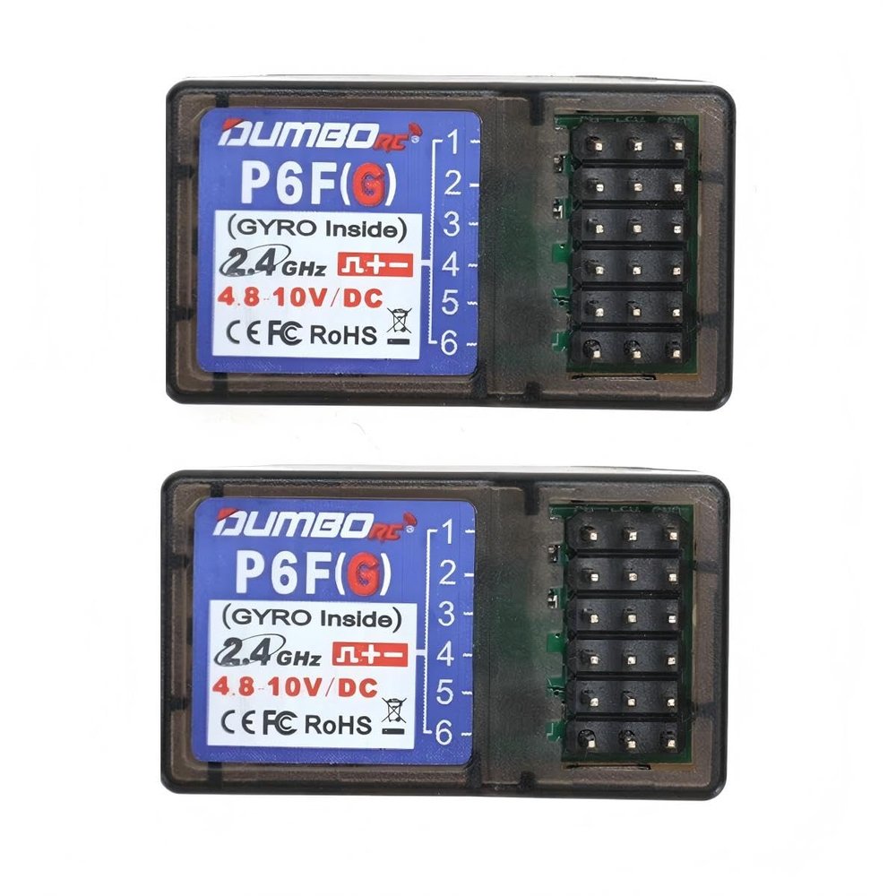 DUMBORC P6FG 2.4G 6 Channel Receiver Built-in Gyro for RC Car Boat Used for DUMBORC X4 X6 Transmitter
