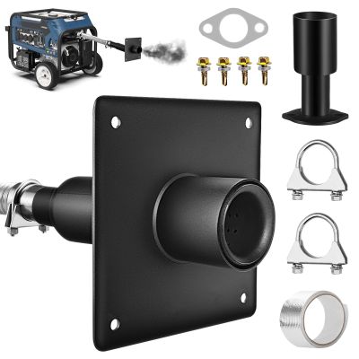 AGFKXO Generator Silencer Kit, Generator Exhaust Extension Silencer Kit with Insulated Through-Wall Mounting Plate, Reduce Noise by 40%, Stainless Steel Material, Safely Vent Exhaust
