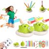 3 in 1 Dinosaur Rocket Launcher, Spinning Dinosaur Jump Toy with Remote Control, Ring Toss & Musical Jumping Toy, Indoor Outdoor Games Sports & Outside Play, Christmas & Birthday Gift(2PCS) view 1