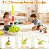 3 in 1 Dinosaur Rocket Launcher, Spinning Dinosaur Jump Toy with Remote Control, Ring Toss & Musical Jumping Toy, Indoor Outdoor Games Sports & Outside Play, Christmas & Birthday Gift(2PCS) view 2