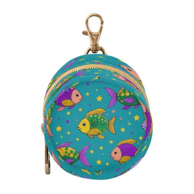 Carnival Decor Fish Star Purple Green Newborned Girl Pacifier Storage Case with Zipper and Clip Coin Purse Wallet, Baby Essentials estuche para chupetes de
