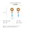 6.2 * 2.4cm Bohemian Alloy Flower Geometric Resin Pendant For Women,blue,6.2 * 2.4cm view 3